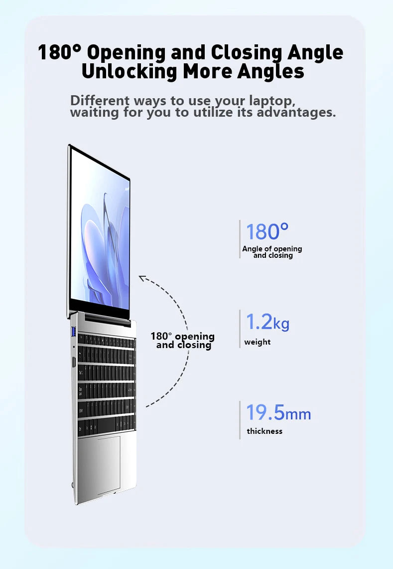 LENO 14.1" Ultra Slim Laptop Windows11 16GB RAM 2TB SSD Intel N3700 Notebook Gamer 1920*1080 Display Office Study Computer PC