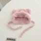 Baby Bear Ear Protection Hat Winter Plush Earmuffs Cap 1-3Year Boys Girls Toddler Warm Headgear Bonnet Solid Velvet Kids Beanies