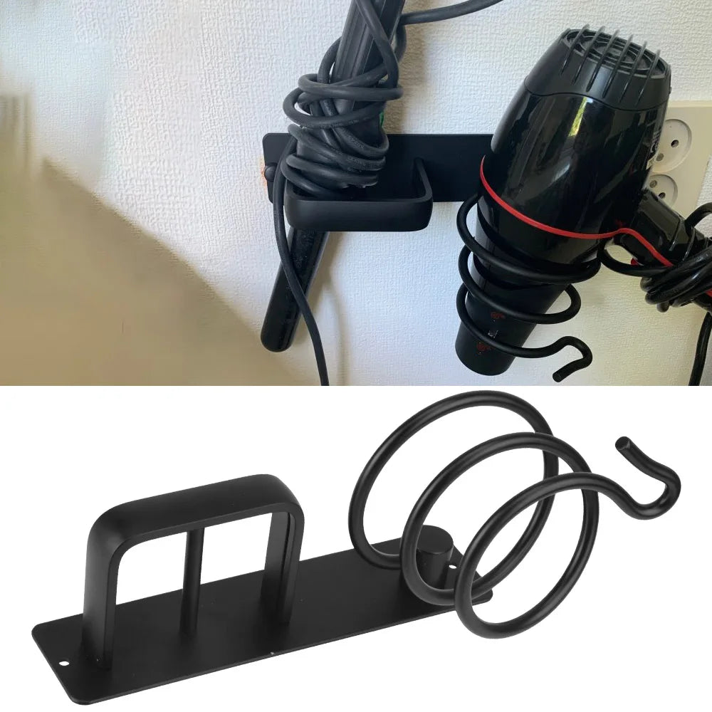 Hair Dryer Holder Rack Organizer Hair Straightener Holder Storage Rack Bathroom Shelf Storage Accessories Wall Mounted