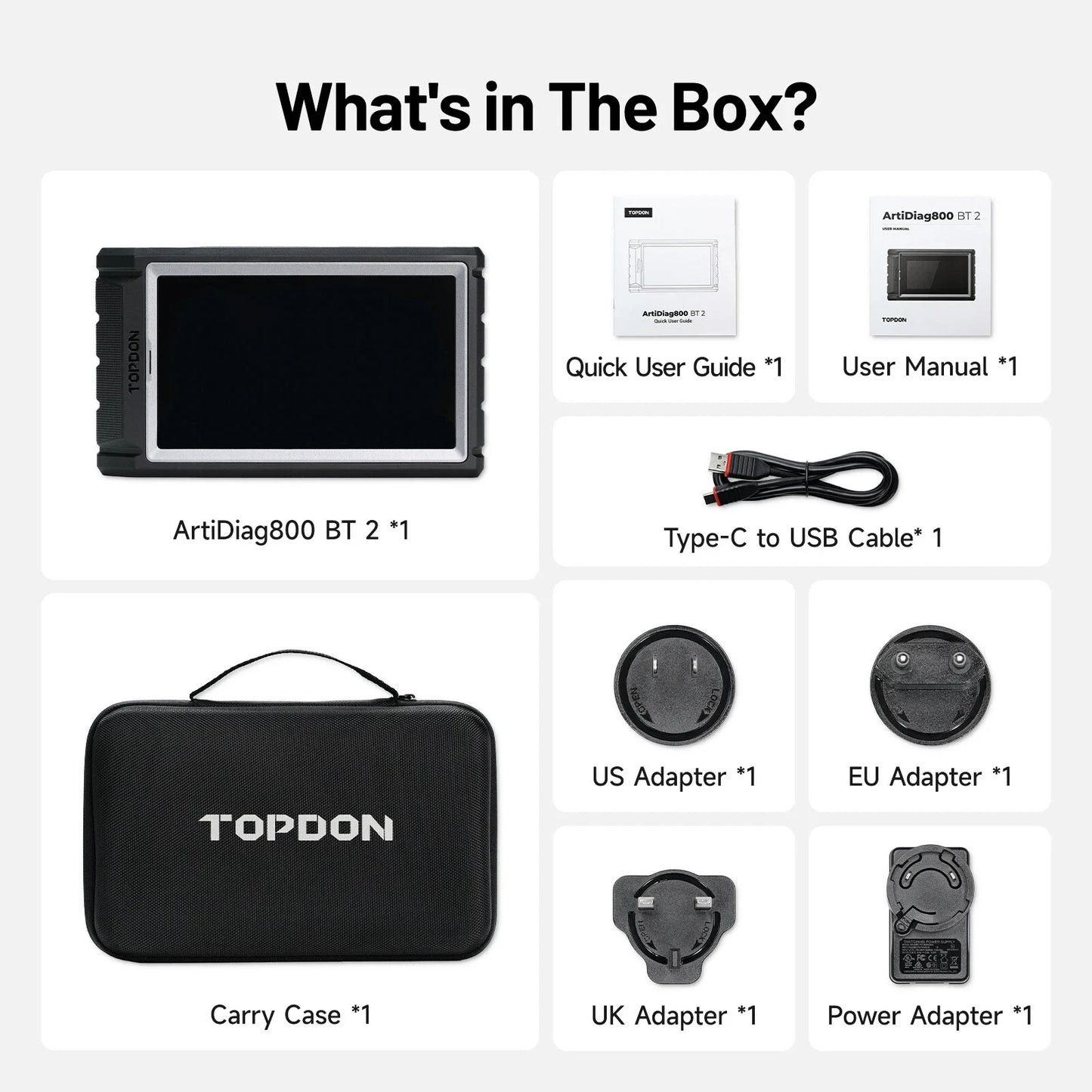 TOPDON Artidiag800 BT 2 Automotive Car Diagnostic Tool Full System OBD2 Scanner 2 Year Free Update Scan Tool VCI Repair Tool