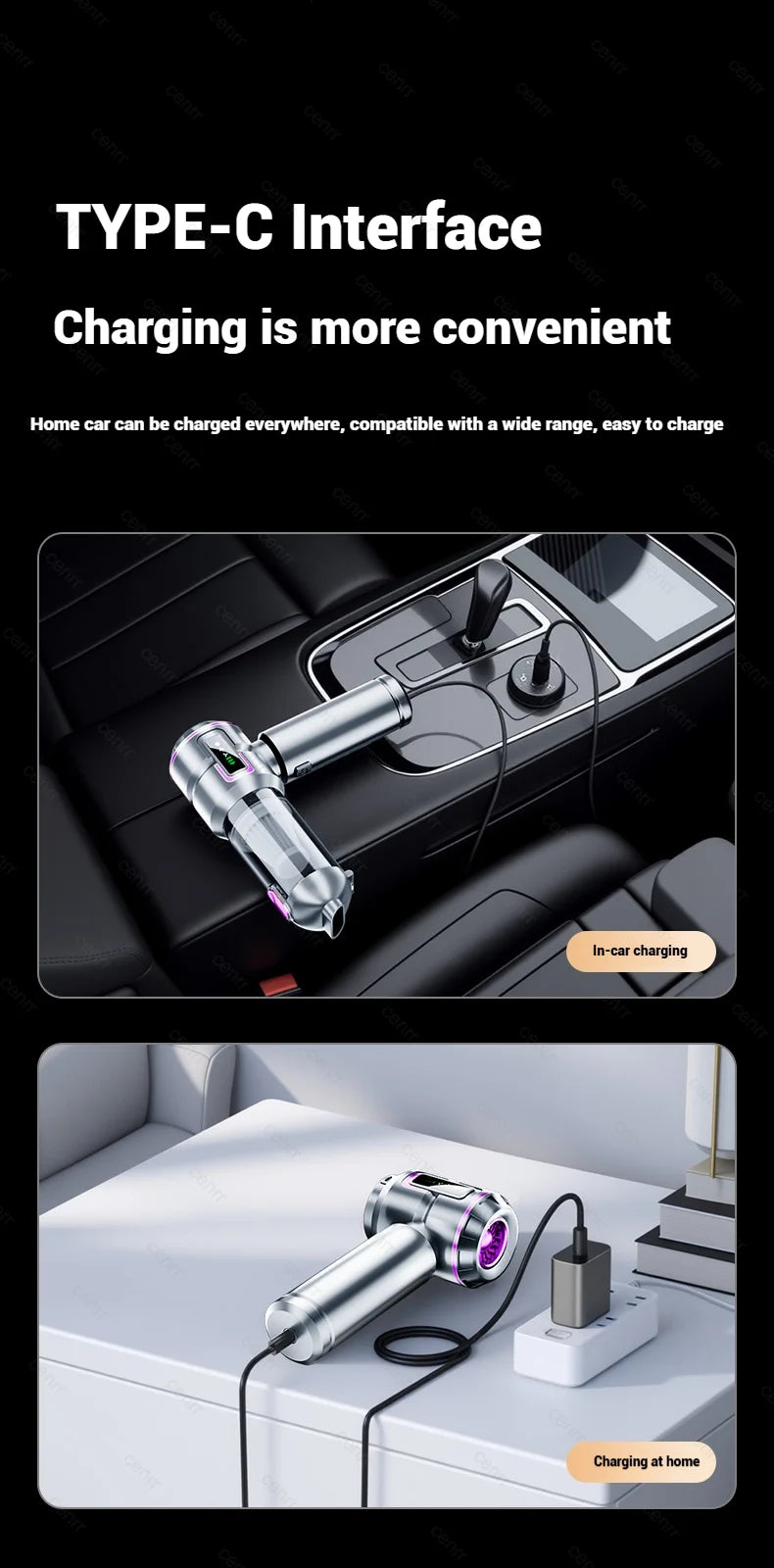 Mini Car Vacuum Cleaner 998000PA Cordless Powerful for Home Handheld Blower Car Cleaner Portable Car Vacuum Cleaner