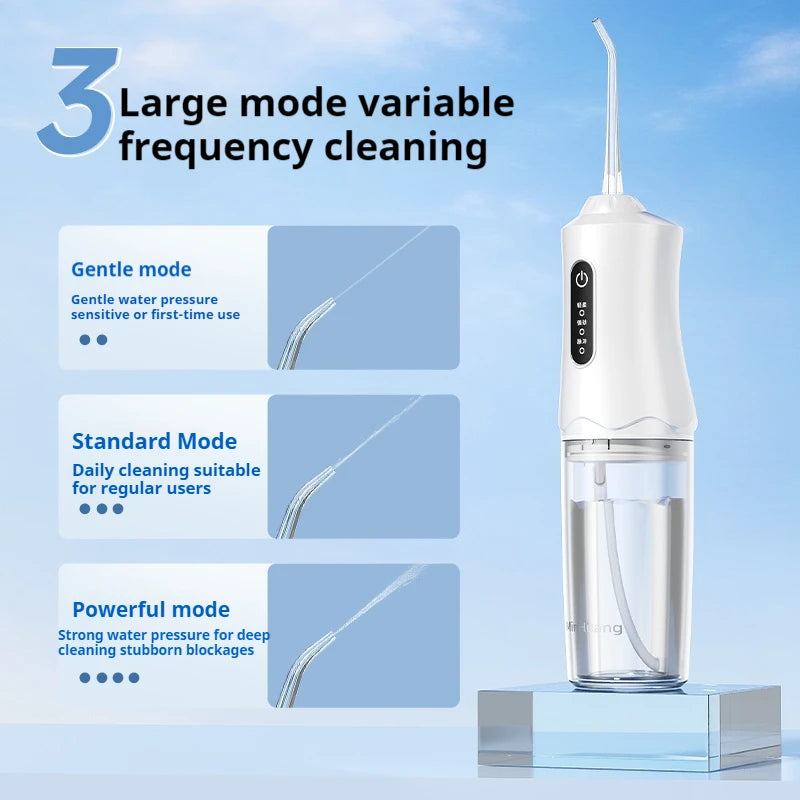 Electric Water Flosser 68000 Pulses-3 Modes, 4 Nozzles,200ML Tank, IPX7 Waterproof, Portable Oral Irrigator for Braces &Gum Care