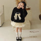 Girls' Bow Long Sleeve Round Neck T-Shirt - Sweet Casual Fall Winter Top for Toddler Kids Autumn Fashion