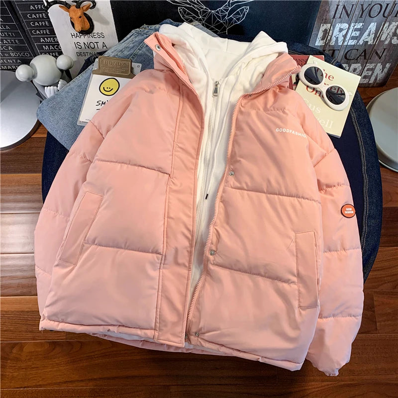 2025 Women's Winter Quilted Jacket Overcoat Thick Cotton Padded Coat Female Oversized  Loose Oversize Coats Hooded Short Parkas