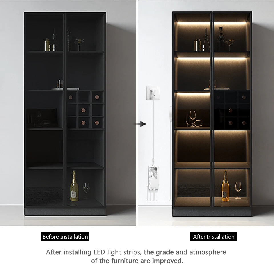 LED Acoustic Board Decorative COB Light Strip Touch Dimmable Wall Background Lamp Show Shelf Under Cabinet Bedroom Night Light