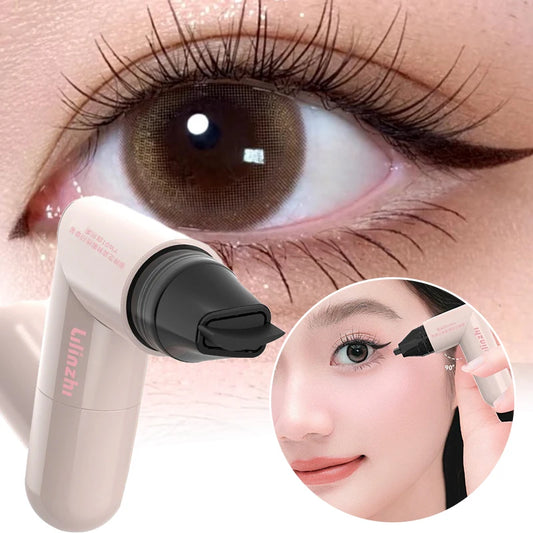 Rotating Eyeliner Stamp Pen Quick-drying Waterproof Eyeliner Liquid Long-lasting Black Brown Eyeliner Small Portable Eye Liner