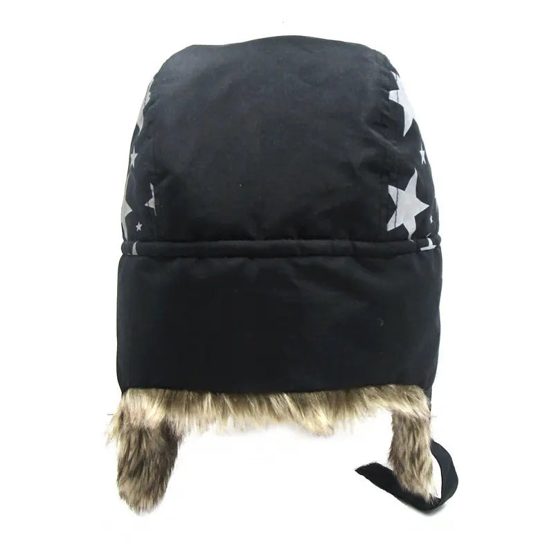 Winter Children Fur Keep Warm Hats Cartoon Dinosaur Pattern Ushanka Caps for 1-10 Years Boys Girls Windproof Soft Skiing Hat