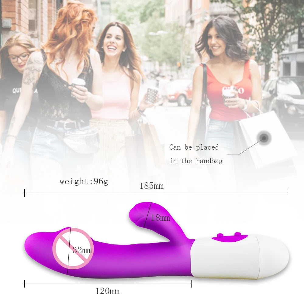 Silicone G Spot Dildo Rabbit Vibrator Dual Vibration 10 Speeds Female Vagina Clitoris Massager Adult Sex Toys For Women
