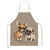 Cute Dog Pug Pattern Cotton Linen Sleeveless Chef Apron Kitchen Aprons Women Home Cooking Baking Waist Bib Pinafore 55x68cm