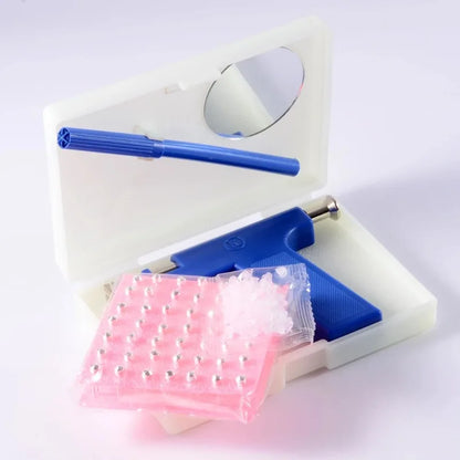 98pcs Professional Ear Piercing Gun Tool Kit,Ear Studs Nose Navel Lips Tongue Piercing Gun Machine Safty Sterile Piercer