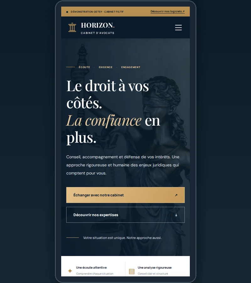 Horizon Avocat — Site Web pour Cabinet d’Avocats