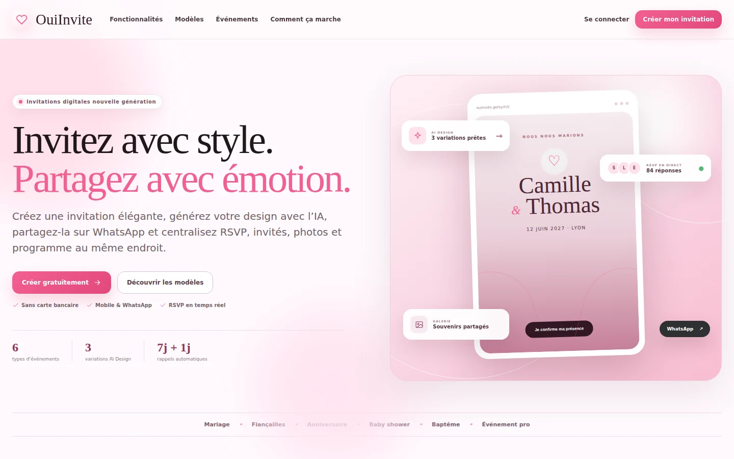 Ouiinvite — Digital Wedding Invitations & RSVP Script