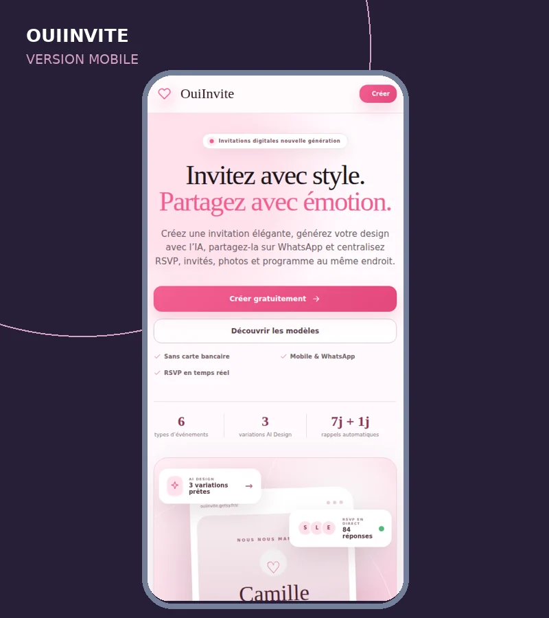 Ouiinvite — Digital Wedding Invitations & RSVP Script