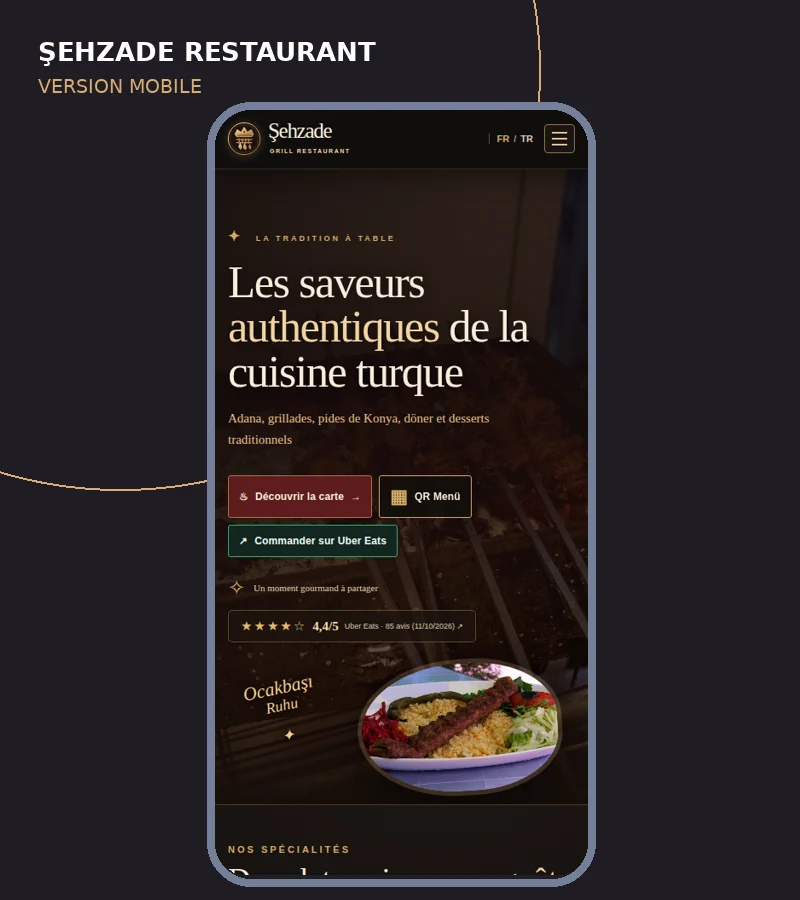 Sehzade Restaurant — Website & QR Menu
