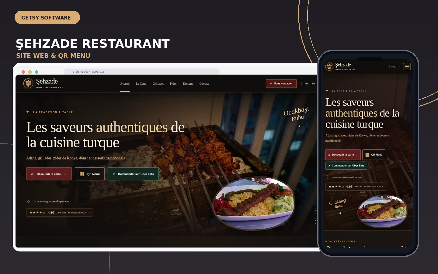 Sehzade Restaurant — Website & QR Menu